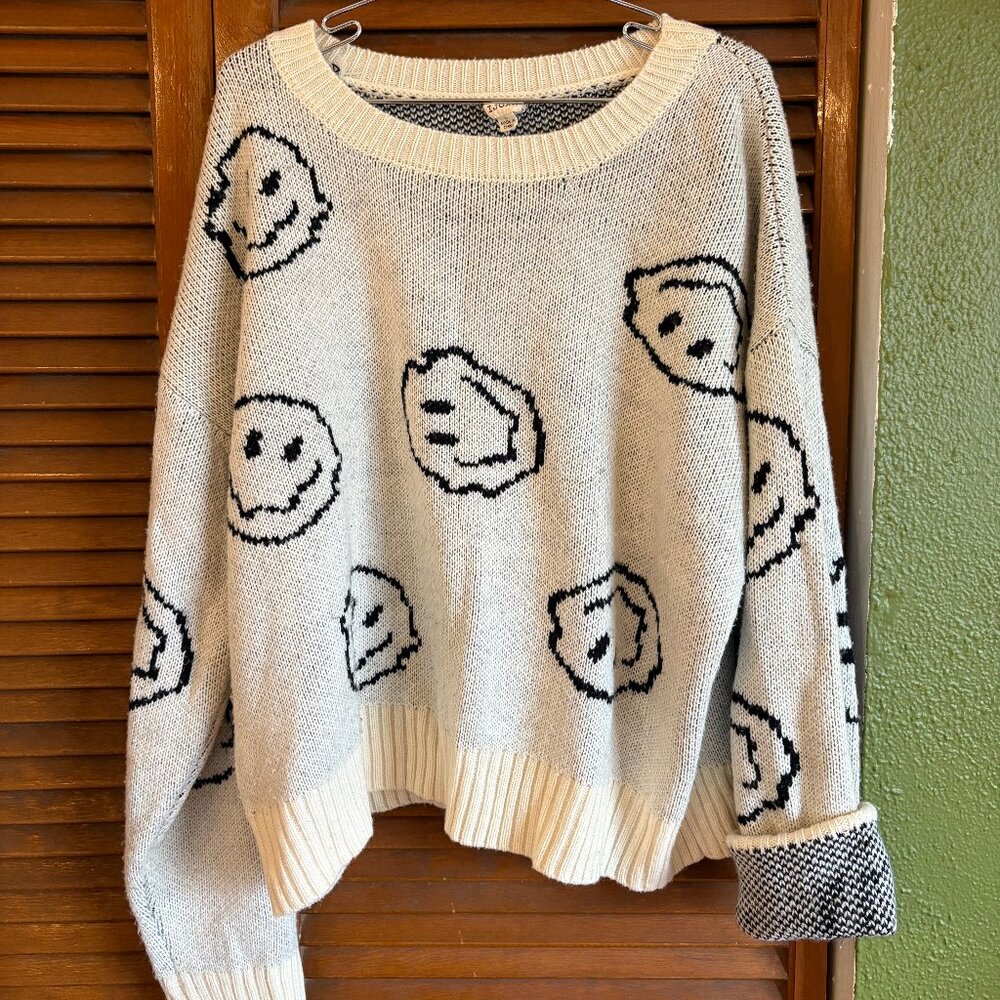 Smily Face Knit Sweater IJOA Size L